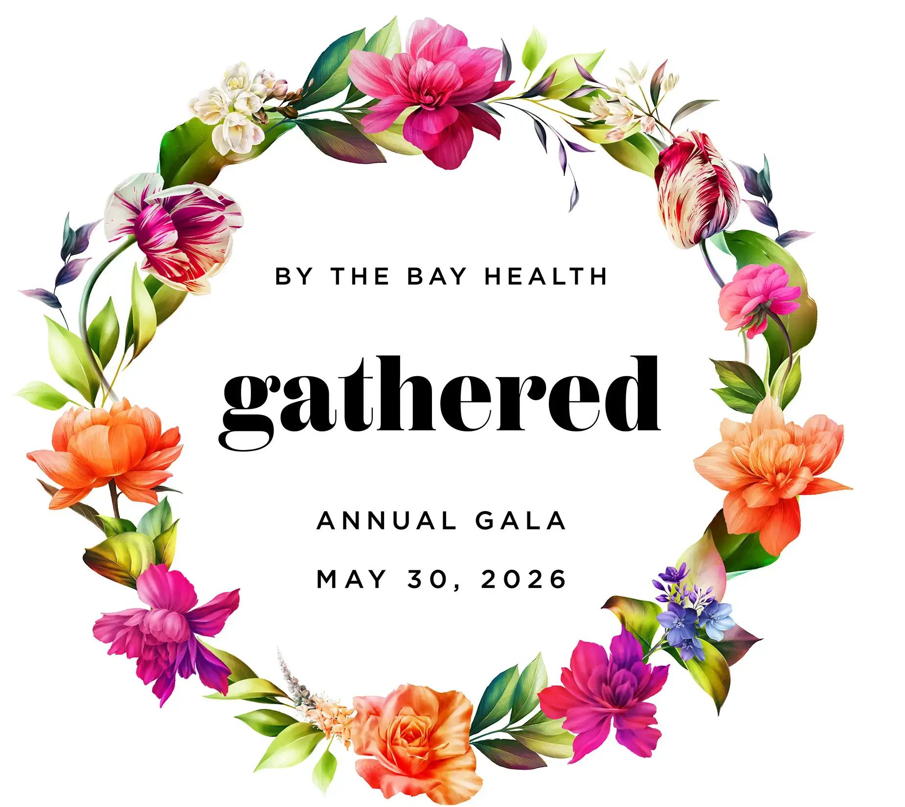 By the Bay Health gathered annual gala logo